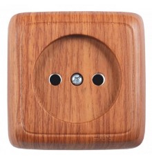 Розетка открытой установки, одноместная, с монтажной пластиной, цвет дуб  РА16-105-05  HEGEL