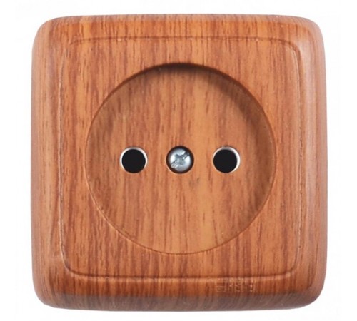 Розетка открытой установки, одноместная, со шторкой, с изолирующей пластиной, цвет дуб  РА16-104-05  HEGEL