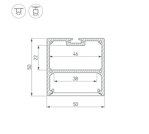Профиль с экраном SL-LINE-5050-2500 ANOD+OPAL  020467  Arlight