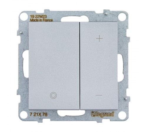 SUNO Светорегулятор кнопочный универсальный 400Вт без нейтрали. Цвет "Алюминий"  721378  Legrand