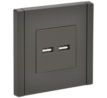 FORTE&PIANO Розетка USB A+A 3,1А FP349 серый  FP-U21-D31-K03  IEK
