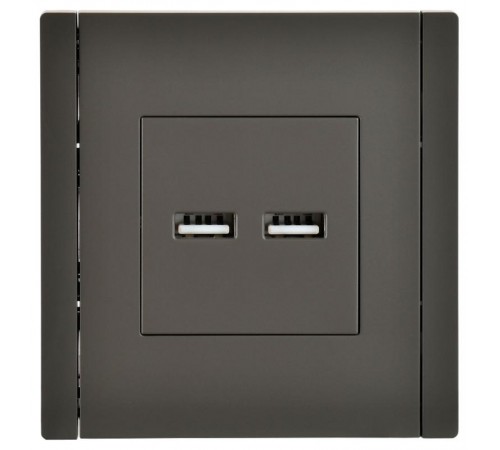 FORTE&PIANO Розетка USB A+A 3,1А FP349 серый  FP-U21-D31-K03  IEK