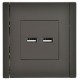 FORTE&PIANO Розетка USB A+A 3,1А FP349 серый  FP-U21-D31-K03  IEK