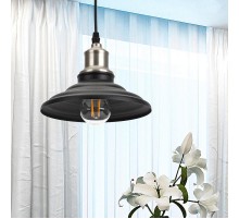 Светильник подвесной PL4 BK/BN металл, E27, max 60W, d203 мм, шагрень черный/темный никель  Б0037439  ЭРА