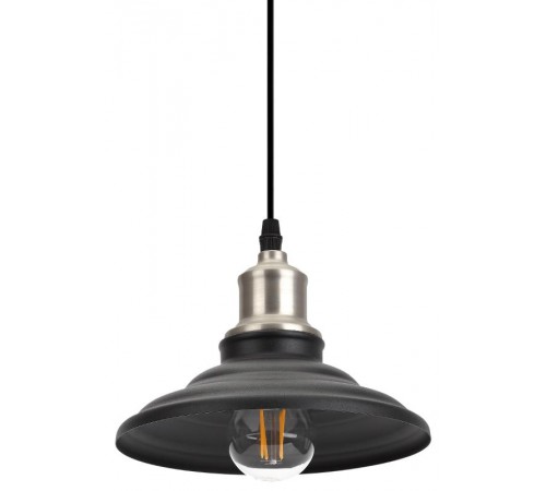 Светильник подвесной PL4 BK/BN металл, E27, max 60W, d203 мм, шагрень черный/темный никель  Б0037439  ЭРА