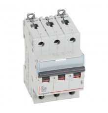 Выключатель автоматический трехполюсный DX3 6000 25А D 10кА  408091  Legrand