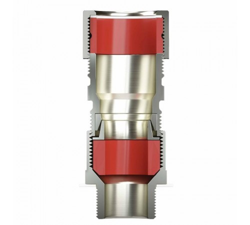 Взрывозащищенный кабельный ввод серии КА для бронированного кабеляМ63х1,5 d:38,8-47мм D:45-53мм. Никелированная латунь IP66/IP68  KA7MHK  DKC