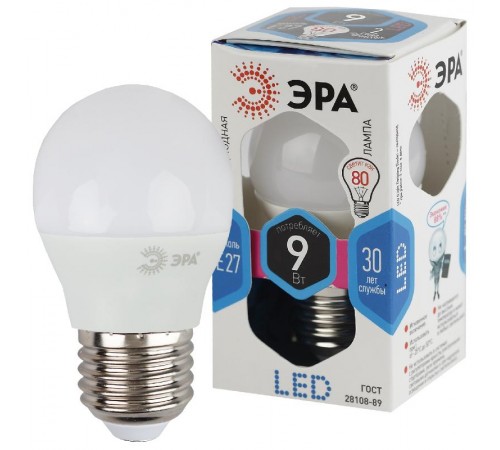 Лампа светодиодная LED P45-9W-840-E27  Б0029044  ЭРА