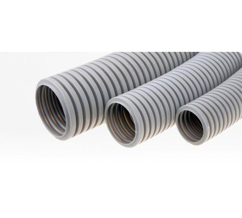 Труба гофрированная ПВХ легкая 350 Н серая д16 (100м/5500м уп/пал) с/з   PR.011631  Промрукав