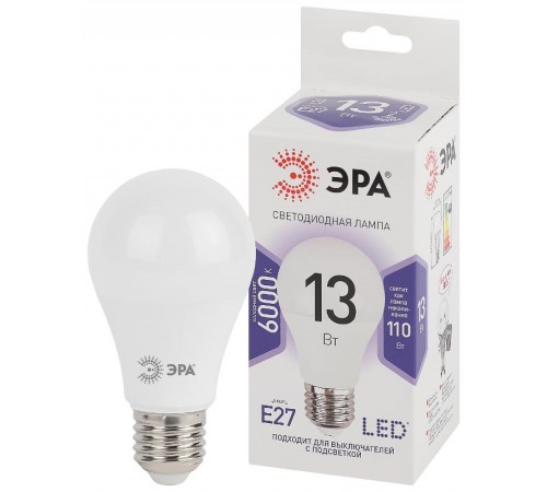 Лампа светодиодная LED A60-13W-860-E27  Б0031395  ЭРА