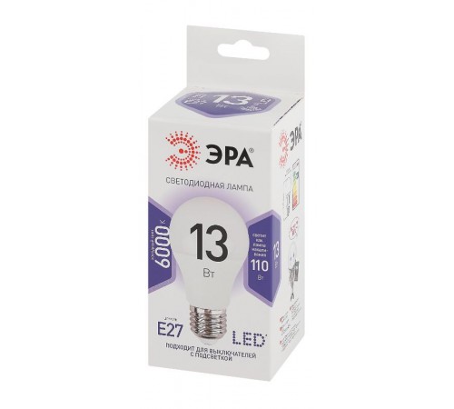 Лампа светодиодная LED A60-13W-860-E27  Б0031395  ЭРА