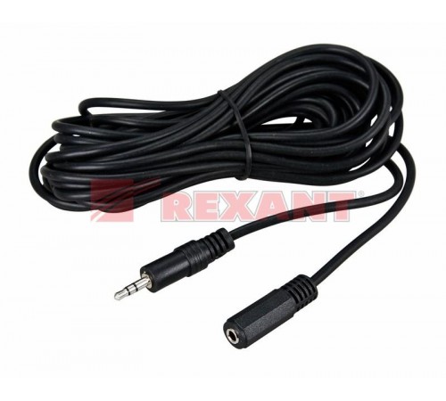Шнур Стерео 3,5 мм гнездо - Стерео 3,5 мм штекер, длина 7 метров  17-4007  REXANT