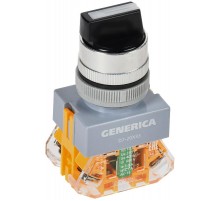 Переключатель D7-20X33 3 положения 1з+1р с самовозвратом черный  BSW50-20X33-3-22-3-K02-G  GENERICA