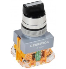 Переключатель D7-20X33 3 положения 1з+1р с самовозвратом черный  BSW50-20X33-3-22-3-K02-G  GENERICA