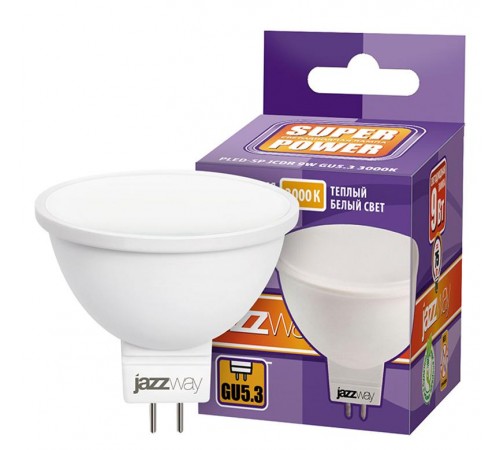 Лампа светодиодная LED 9Вт GU5.3 230В 3000К PLED- SPCDR  2859754A  Jazzway