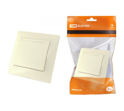 Розетка 2П+З 16А 250В с защ. шт. с крышкой сл. кость "Лама"   SQ1815-0114  TDM