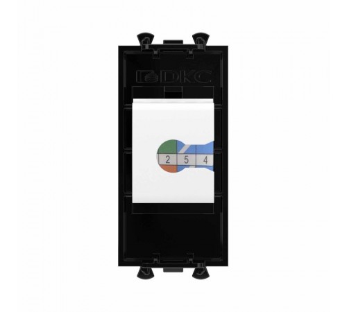 Компьютерная розетка RJ-45 без шторки модульная, кат.6, "Avanti", "Черный квадрат", 1 модуль  4402691  DKC