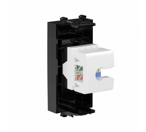 Компьютерная розетка RJ-45 без шторки модульная, кат.6, "Avanti", "Черный квадрат", 1 модуль  4402691  DKC