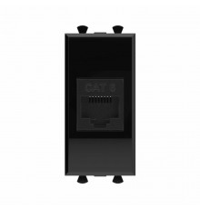 Компьютерная розетка RJ-45 без шторки модульная, кат.6, "Avanti", "Черный квадрат", 1 модуль  4402691  DKC