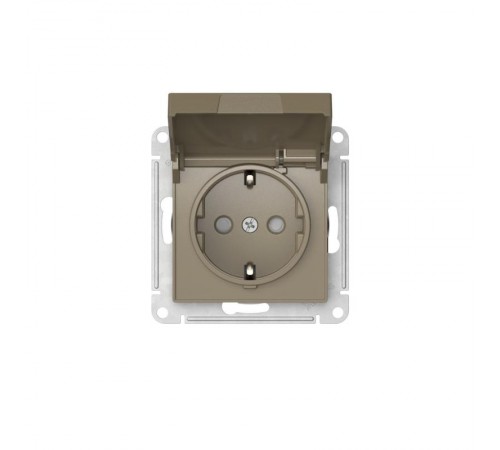 AtlasDesign Шампань Розетка с заземлением со шторками с крышкой,16А,IP20,механизм, быстрозажимные клеммы  ATN000546S  SE