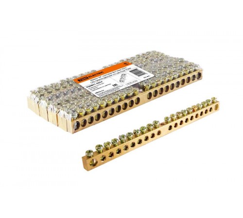 Шина "N" нулевая 8х12мм 20/1 (20 групп/крепеж по центру)   SQ0801-0054  TDM