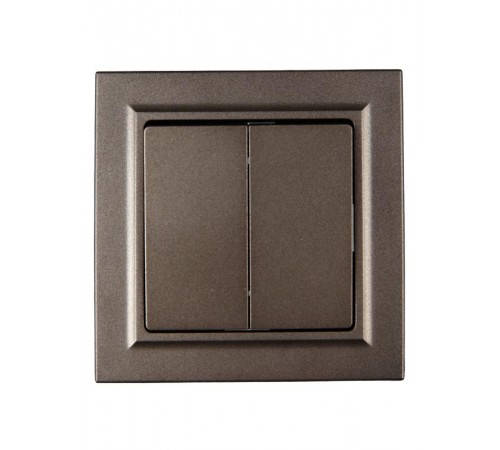 BRITE Выключатель 2-клавишный 10А в сборе ВСР10-2-0-БрТБ темная бронза  BR-V20-0-10-K45-F  IEK