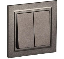 BRITE Выключатель 2-клавишный 10А в сборе ВСР10-2-0-БрТБ темная бронза  BR-V20-0-10-K45-F  IEK