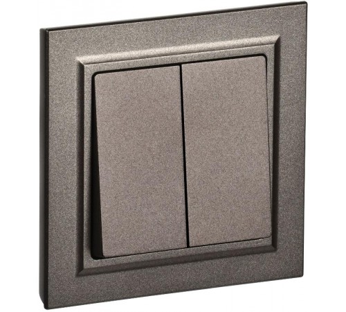 BRITE Выключатель 2-клавишный 10А в сборе ВСР10-2-0-БрТБ темная бронза  BR-V20-0-10-K45-F  IEK