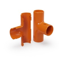 Тройник разборный оранжевый d20 мм (50шт/600шт уп/кор)  PR13.1158  Промрукав