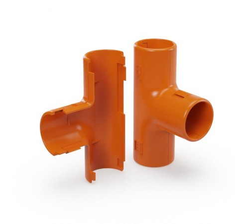 Тройник разборный оранжевый d20 мм (50шт/600шт уп/кор)  PR13.1158  Промрукав
