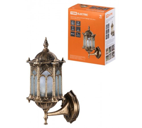 Светильник садово-парковый НБУ Ампир 60Вт ЛН/КЛЛ/LED Е27 IP54 вверх, шагрень/бронза  SQ0330-0087  TDM