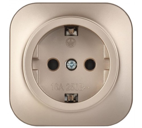 GLORY Розетка с з/к без з/ш о/у 16А РС20-3-ХШм шампань матовый  ERH11-K37M-16  IEK