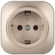 GLORY Розетка с з/к без з/ш о/у 16А РС20-3-ХШм шампань матовый  ERH11-K37M-16  IEK