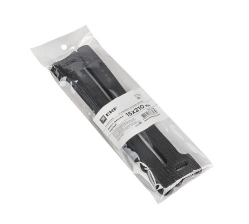 Хомут-липучка 15х210 мм черный (20 шт) EKF PROxima  hlct-2-b  EKF