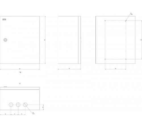  Щит с монтажной панелью металлический ЩМП-03 (360х300х165) SIMPLE  Б0041654  ЭРА