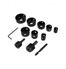 Набор коронок по дереву (19, 22, 28, 32, 38, 44, 54, 64 мм) 2 держателя с ключом  KR-92-0251  Kranz