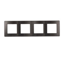 Рамка для розеток и выключателей серия 12 12-5104-12 на 4 поста, сатин, графит  Б0052535  ЭРА