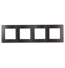 Рамка для розеток и выключателей серия 12 12-5104-12 на 4 поста, сатин, графит  Б0052535  ЭРА