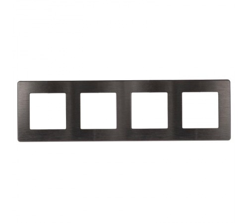 Рамка для розеток и выключателей серия 12 12-5104-12 на 4 поста, сатин, графит  Б0052535  ЭРА