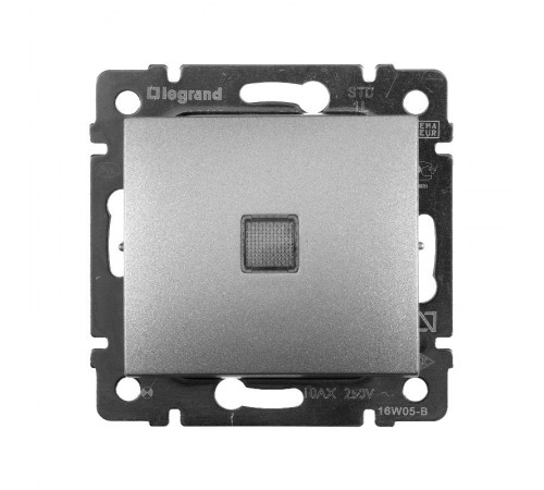 Valena Алюминий Выключатель 1-клавишный с подсветкой  770110  Legrand