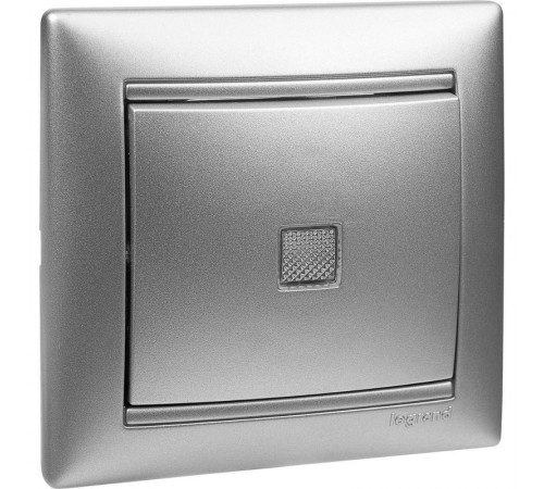 Valena Алюминий Выключатель 1-клавишный с подсветкой  770110  Legrand