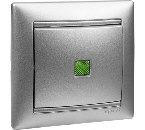 Valena Алюминий Выключатель 1-клавишный с подсветкой  770110  Legrand
