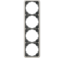 Рамка для вертикальной и горизонтальной установки, 4 поста; металл; платина; CD500  CD584PT  Jung