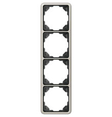 Рамка для вертикальной и горизонтальной установки, 4 поста; металл; платина; CD500  CD584PT  Jung