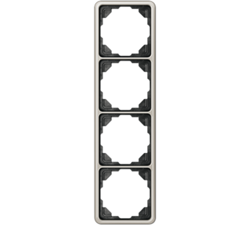 Рамка для вертикальной и горизонтальной установки, 4 поста; металл; платина; CD500  CD584PT  Jung