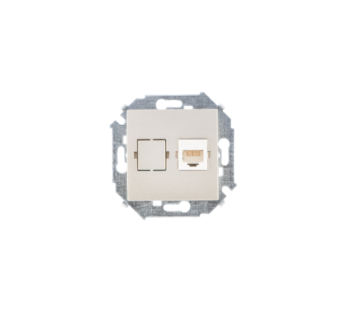 Simon 15 Шампань Розетка компьютерная RJ45 кат.5е, Systimax  1591598-034  Simon