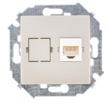Simon 15 Шампань Розетка компьютерная RJ45 кат.5е, Systimax  1591598-034  Simon