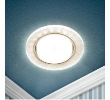 Cветильник встраиваемый со светодиодной подсветкой DK LD51 CH/SHSL GX53 хром серебро  Б0057466  ЭРА