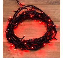 Гирлянда "Твинкл Лайт" 10 м,  черный ПВХ, 100 диодов, цвет красный  303-132  NEON-NIGHT