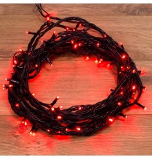 Гирлянда "Твинкл Лайт" 10 м,  черный ПВХ, 100 диодов, цвет красный  303-132  NEON-NIGHT